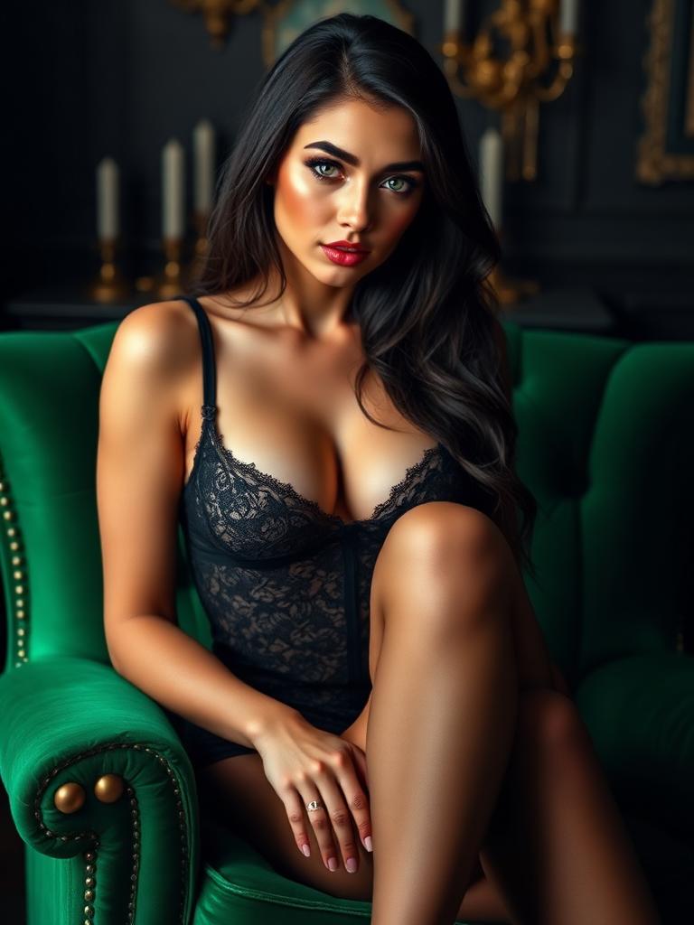 Luxury bedroom portrait — Premium bedroom ai character example for HeraHaven girlfriend generation